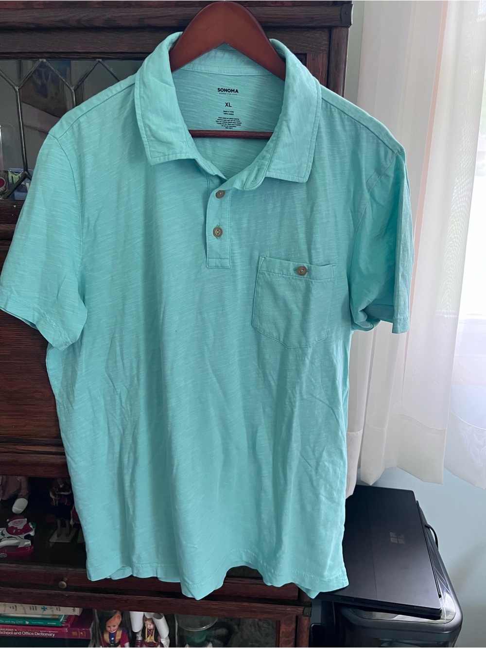Sonoma Men's Mint Green  Pocket Polo Shirt